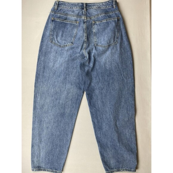 Pretty Little Thing Boyfriend Baggy Denim Jeans Women's US 10 Hi Rise Button Fly - Picture 2 of 16